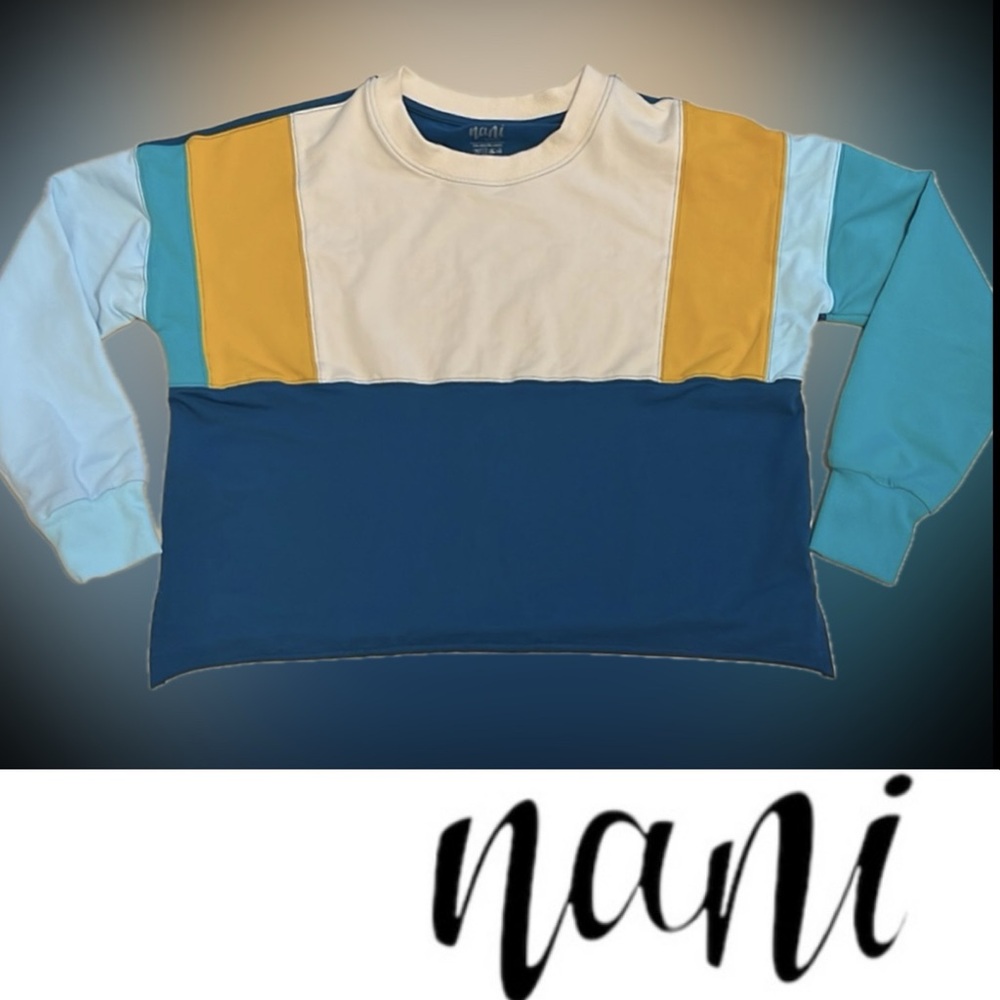 🧘‍♀️Color Block Pullover Cropped Crewneck Sweatshirt by Nani Active | Women’s XS